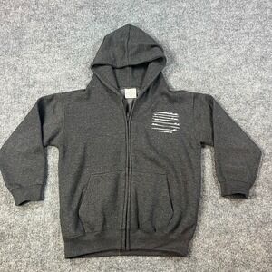 Outer Banks Authentic Youth L Full Zip Hoodie Coastal Surf Graphic Gray